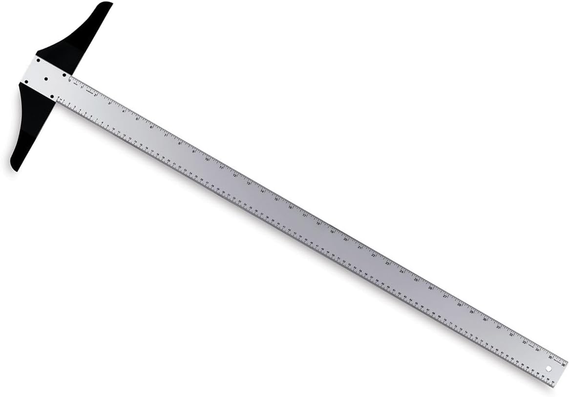 Alumicolor 48-inch Steel Edge Aluminum T-Square for Art Framing & Drafting, Silver