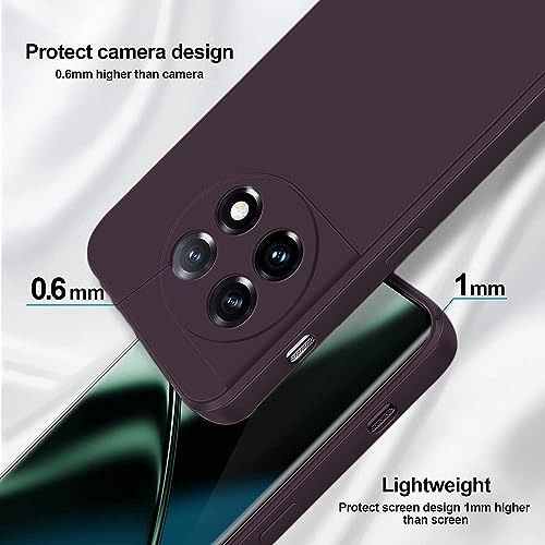 Image of DIZORO Compatible with Oneplus 11 5G Back Cover with Upgraded Square Edges for Camera Protection Shockproof Flexible Matte Liquid Silicone Mobile Phone Case (Deep Purple)