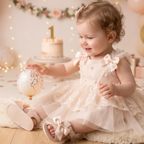 Image of Meckior Infant Baby Girls Boys Summer Sandals Open Toe Lace Princess Dress Wedding Flats Shoes Newborn Toddler Soft Non-slip Sole First Walker Crib Shoes