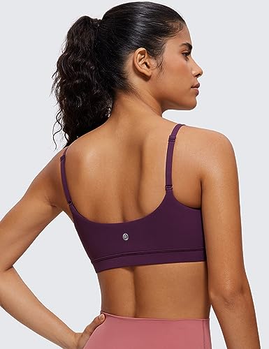 Image of CRZ YOGA Butterluxe Scoop Neck Sports Bras | Light Support, Removable Pads, Yoga, Extremely Soft, U Back, Adjustable Spaghetti Straps, for Women