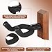 Guitar Wall Mount 4 Pack, Black Walnut Wood Guitar Holder with Rotatable Soft Guitar Hook for All Size Guitars, Hardwood U-Shaped Guitar Wall Hanger Mount for Acoustic Electric Guitar Bass Banjo