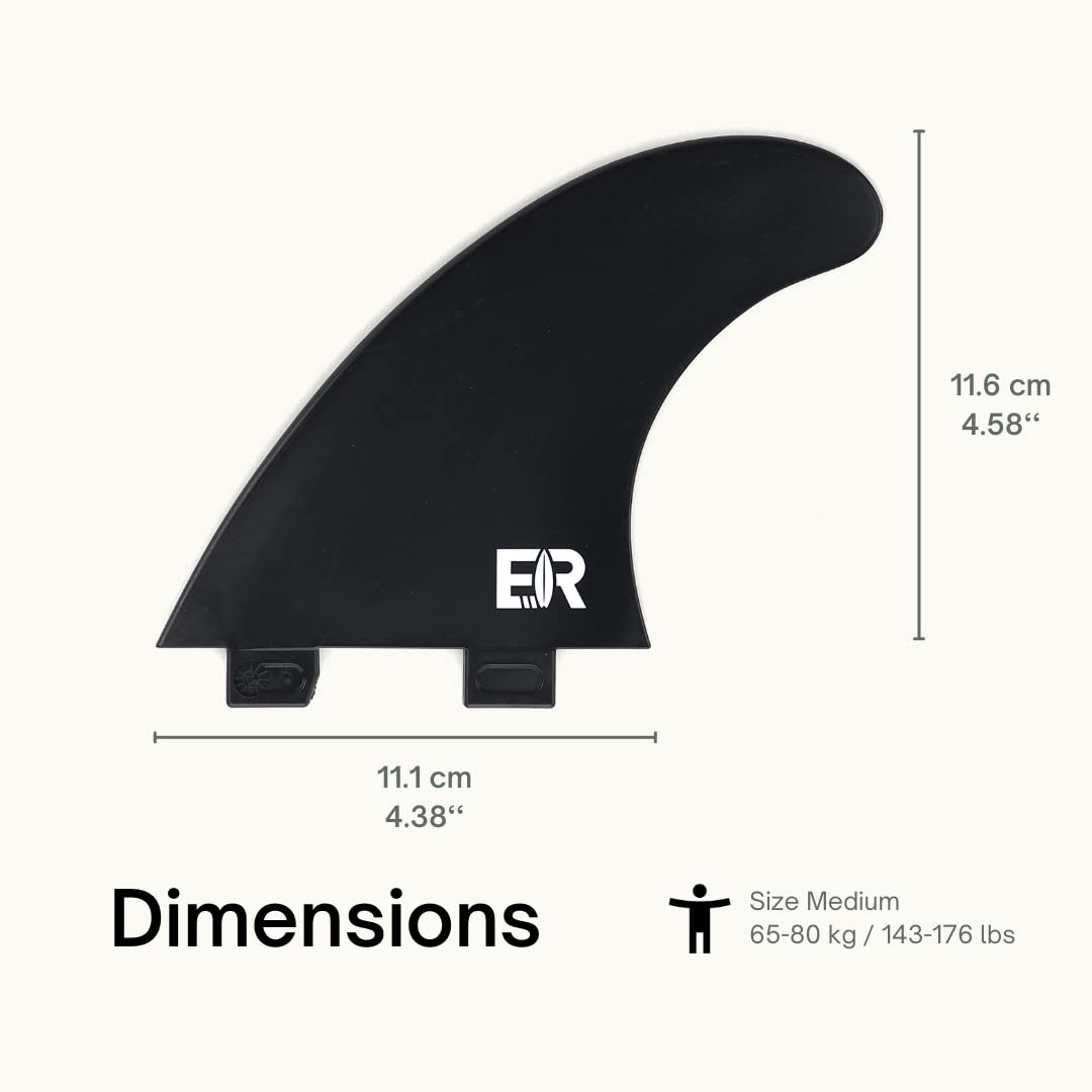 Sustainable Surfboard FCS Rapid River Surfing Set (Schwarz, Small - 1.8") - Made in Germany aus recycelten Kunststoff