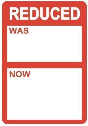 Audioprint Ltd Reduced was/Now Stickers - 500 Pack - 38mm