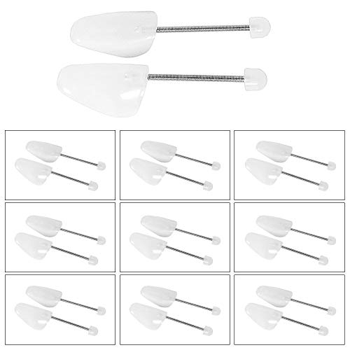 BigTree - [10 Pair Shoes Tree] 10 Pairs White Mens and Womens Traditional Plastic Flexible Shoe Tree Shaper Stretcher - Shoe Shapers UK 6.5-9/EU 39-42