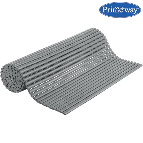 Image of Primeway PVC Protective mat | XXL 47 inch Length | Multi-Utility Non Slip | Cut-to-Fit Sink Liner for Kitchen Counter | Under Sink | Drawers | Cabinets | Shelf | Solid Thick & Durable | 33x120cm | Grey