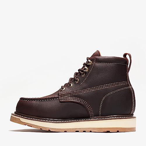 Image of Bonanza Boots FRONTIER DUAL 6 inch Moc Toe Work Boot - Premium Leather, Comfort Insole & Tough Wedge Outsole