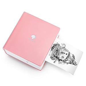 Phomemo M02 zakprinter, thermofotoprinter, draagbare mini-bluetooth-printer, compatibel met Android- en iOS-systeem, met 1 papierrol en papierhouder voor dagboek, reizen, dagplanner, roze