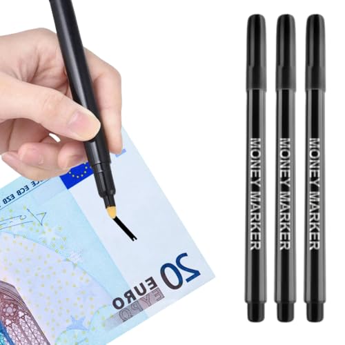 Générique Stylo Détecteur Faux Billets Lot de 3 - Résultat 2 Secondes - Euro Dollar - Marqueur Commerce Restaurant Banque