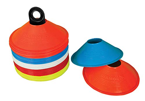 SIMRAN SPORTS Mini Soccer Cones Saucer Cones Disc Cones with Shoulder Strap for Agility Training, Football, Soccer, Field Cone Markers Pack of 20 (B08SC44WHP) Amazon Price History, Amazon Price Tracker