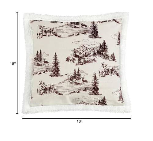 Image of Paseo Road Indigo Hill by HiEnd Accents White Pine 18x18 Cabin Throw Pillow