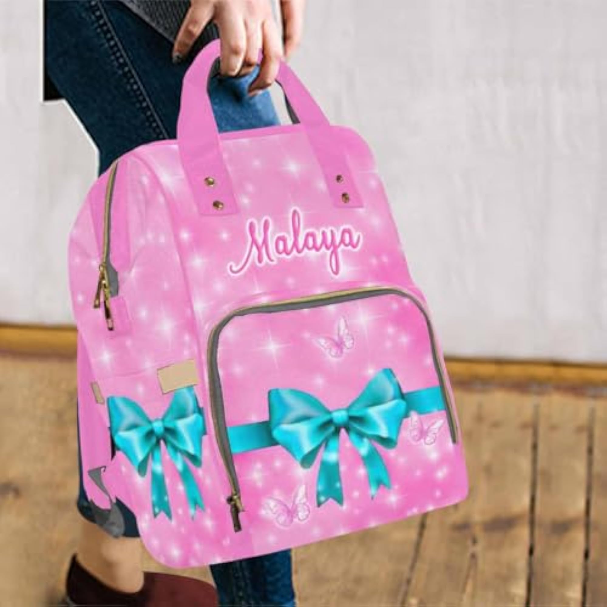 Personalized Baby Girl Diaper Bag, Customized Maternity Package