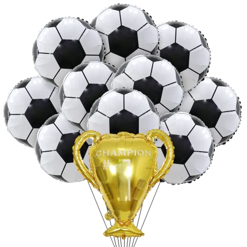 Palloncini di Calcio, Palloncino Trofeo e 10 Palloncini Foil Calcio, Palloncino Trofeo Calcio, Decorazioni per Feste di Calcio per Bambini Compleanno Coppa del Mondo Tema Sportivo