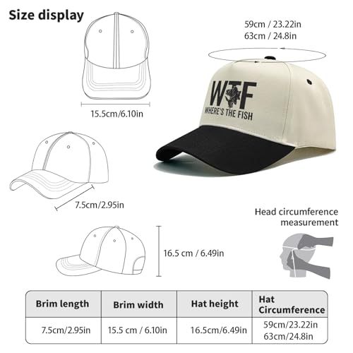 Image of WTF Where's The Fish Hat for Women Dad Hats with Design Caps