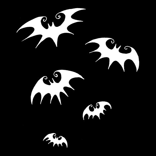 Flying Bats Silhouette Halloween 6" Vinyl Sticker Car Decal (6" White) #TOP10