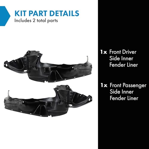 Image of TRQ Front Inner Fender Liner Set Compatible with 2006-2012 Honda Ridgeline HO1248125 HO1249125