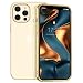 Produktbild zelaxy Transparent Handyhülle Kompatibel mit iPhone 12 / iPhone 12 Pro (6,1)  Rückseite Fall rutschfeste Starre PC  Imitat Glänzenden Metallischen  Anti-Gelb  Gold