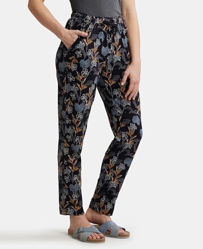 Image of Jockey RX09 Women Micro Modal Cotton Relaxed Fit Printed Pyjama with Side Pockets (Colors & Prints May Vary)