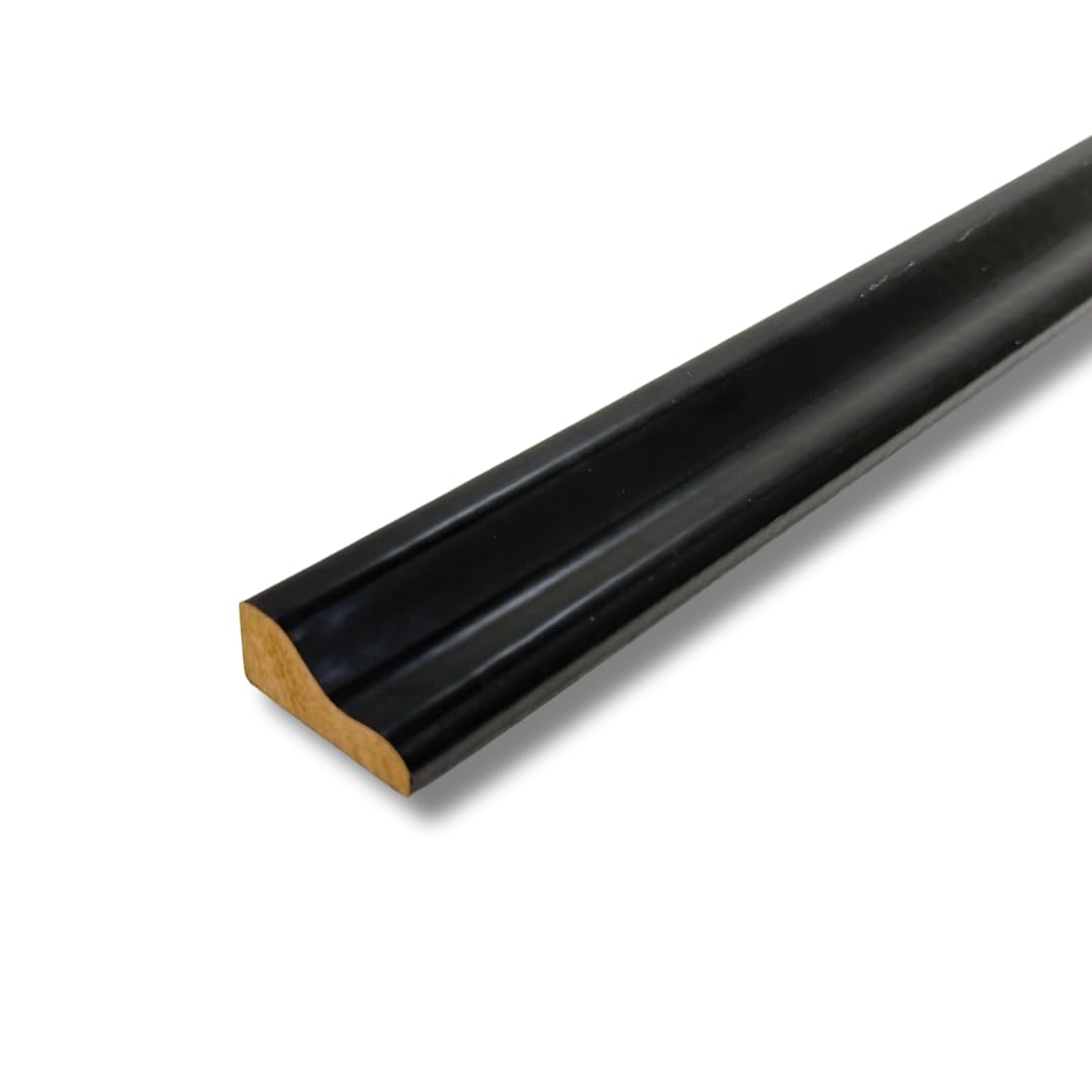 Pre-Finished White MDF Dado Rail – 115 cm | Waterproof, Decorative Wall Moulding | No Painting Required (Black)