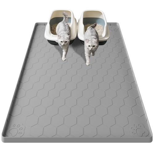 Cat Mat for Litter Box, 40" X 28" Large Silicone Cat Litter Trapping Mat by Pawinner - Used condition - US$20.90
