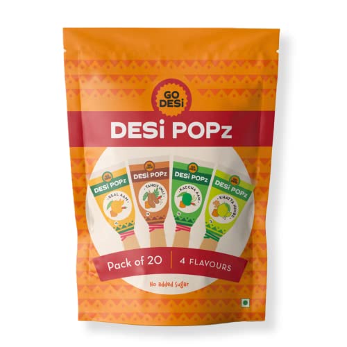 Image of GO DESi Popz Trial Pack | Small | Tangy Imli | Kaccha Aam | Real Aam | Khatta Nimbu | 20 Pieces | 100% Natural |160G Each (Pack Of 2) - 320 Gm