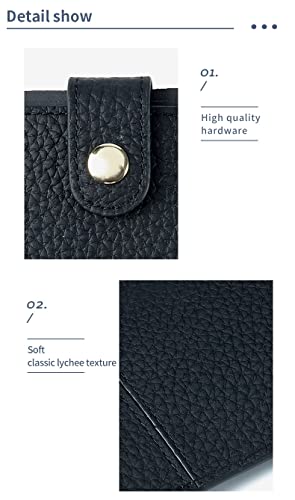 Women Mini RFID Blocking Credit Card Holder Slim Leather Wallet with Stacked Pull Card Slots4