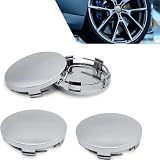 GUOMIS Lot de 4 Cache moyeux pour Jantes en Alliage VW et Audi (diamètre extérieur 60 mm, diamètre intérieur 56 mm), en matériau ABS, avec Divers Accessoires d'enjoliveurs (Argenté)