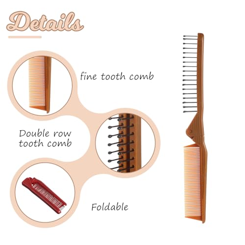 Peine de viaje plegable, set de 2 piezas compacto y portátil miniatura 2