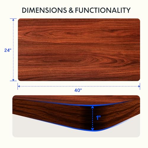 Image of FLEXISPOT EN1 Essential Adjustable Height Desk Electric 40 inch X 24 inch Whole-Piece Desktop Small Standing Desk Ergonomic Memory Controller (White Frame + 40 inch Mahogany Desktop)