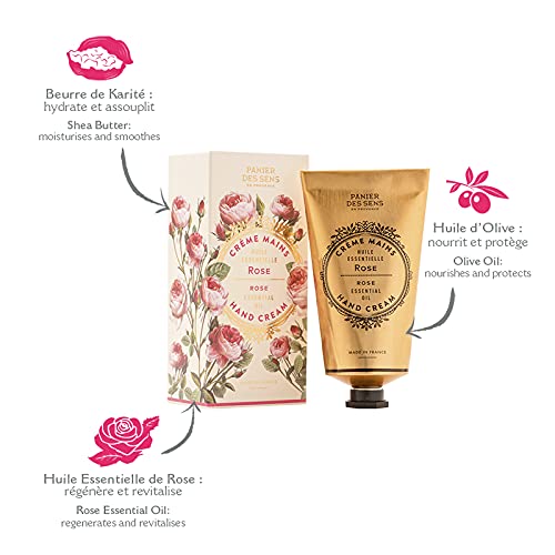 Panier Des Sens Rose Hand Cream For Dry Cracked Hands With Olive Oil - Made In France 97% Natural - 2.6Floz/75Ml #TOP1