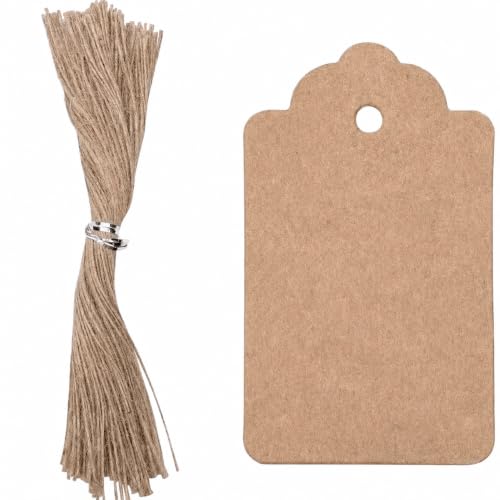 100 PCS Kraft Paper Hang Tags, Portable Cordless Handheld 6-in-1 for Car 2