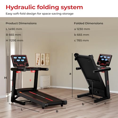 Image of Lifelong 5HP Foldable Treadmill for Home | Home Workout Equipment | LED Display | 12% Auto Incline | 14 km /h Speed | 12 Preset Programs | Hydraulic Fold | Bluetooth & FitShow App | 110kg Max Weight