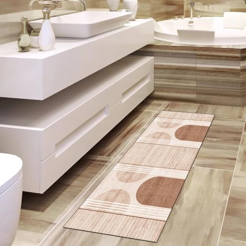 Alfombra de pasillo antideslizante que no se mueve de 80x220 cm lavable naranja 4