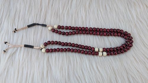 سبحة خشب الطبيعي 10مل 99 حبة – مزود ب2 عداد و شهد | 5 قطع (نبيت)