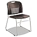 Safco 4292BL Vy Series Stack Chairs Plastic Back/Seat Sled Base Black 2/Carton