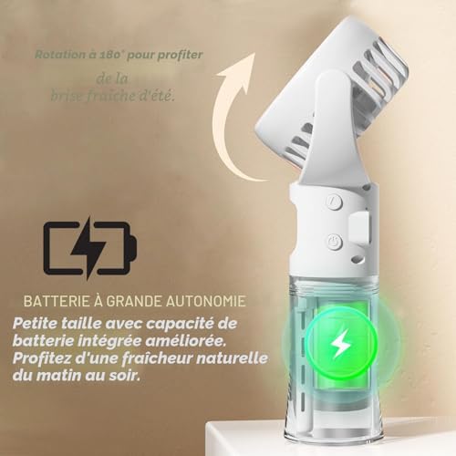 Mini ventilateur portable brume d'eau idéal voyage et camping - 4