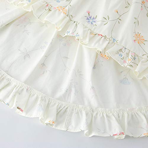 Toddler Vintage Floral Girls Dress Twirly Dresses Swallowtail Dress,White 4-5Y #TOP2