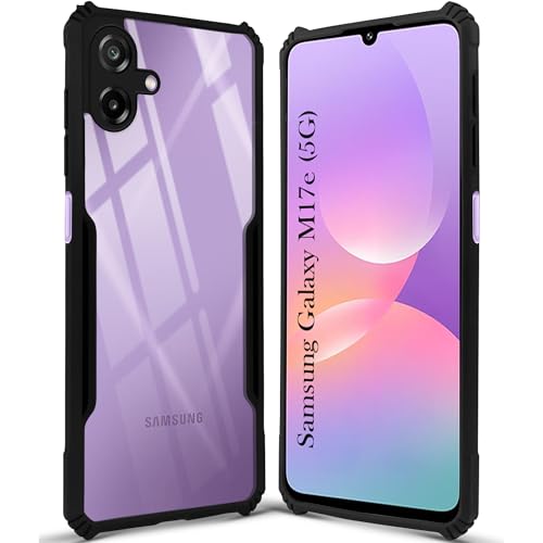 Image of Jkobi Hybrid Back Cover Case for Samsung Galaxy M17e (Shockproof with Polycarbonate Clear Panel | Professional Black)