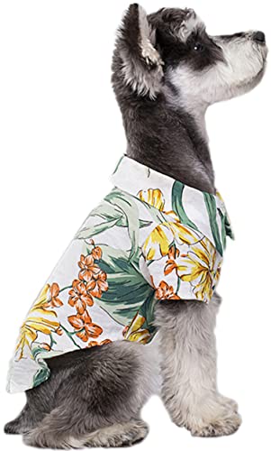 Secodrout Hawaii Style Floral Dog Shirt, Pet Summer T-Shirts Breathable Cool Clothes Hawaiian Shirts For Medium Dogs And Cats Owner And Pet Shirts Are Sold Separately #TOP1