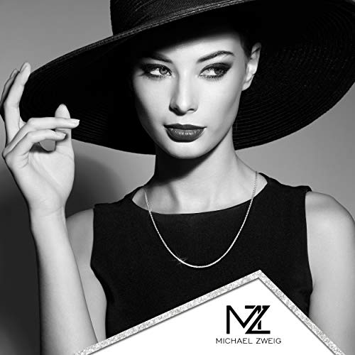 Michael Zweig 925 Sterling Silver Necklace for Women - Necklace Box Chain Sterling Silver | 28 in Length, 1.0 mm Thickness with Spring Ring, Italy Tag - Image 5