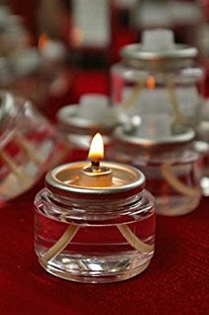 Image of D'light Online HD8-180 Liquid Wax Disposable Clear 8 Hour Tea Light Fuel Cell Oil Candle Cartridge Disposable Liquid Paraffin Shabbos Candles - Set of 180 Liquid Tealights