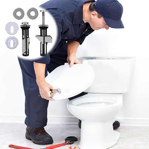Universelle Toilettensitzschrauben und -schrauben Toilettensitzbefestigung Schnellfreigabe obere Scharniere Befestigung Universelle Ersatzteile 2 Pack