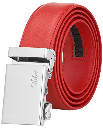 Image of Falari Men Unisex Genuine Leather Ratchet Dress and Casual Belt, Automatic Sliding Buckle, Trim to Fit