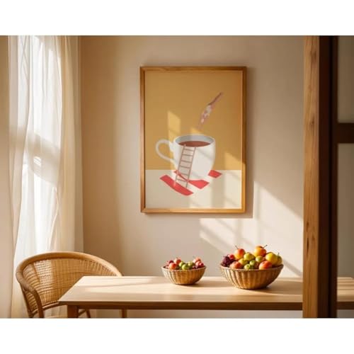 Affiche Bonjour Café encadrée 50x70 pour sublimer votre cuisine