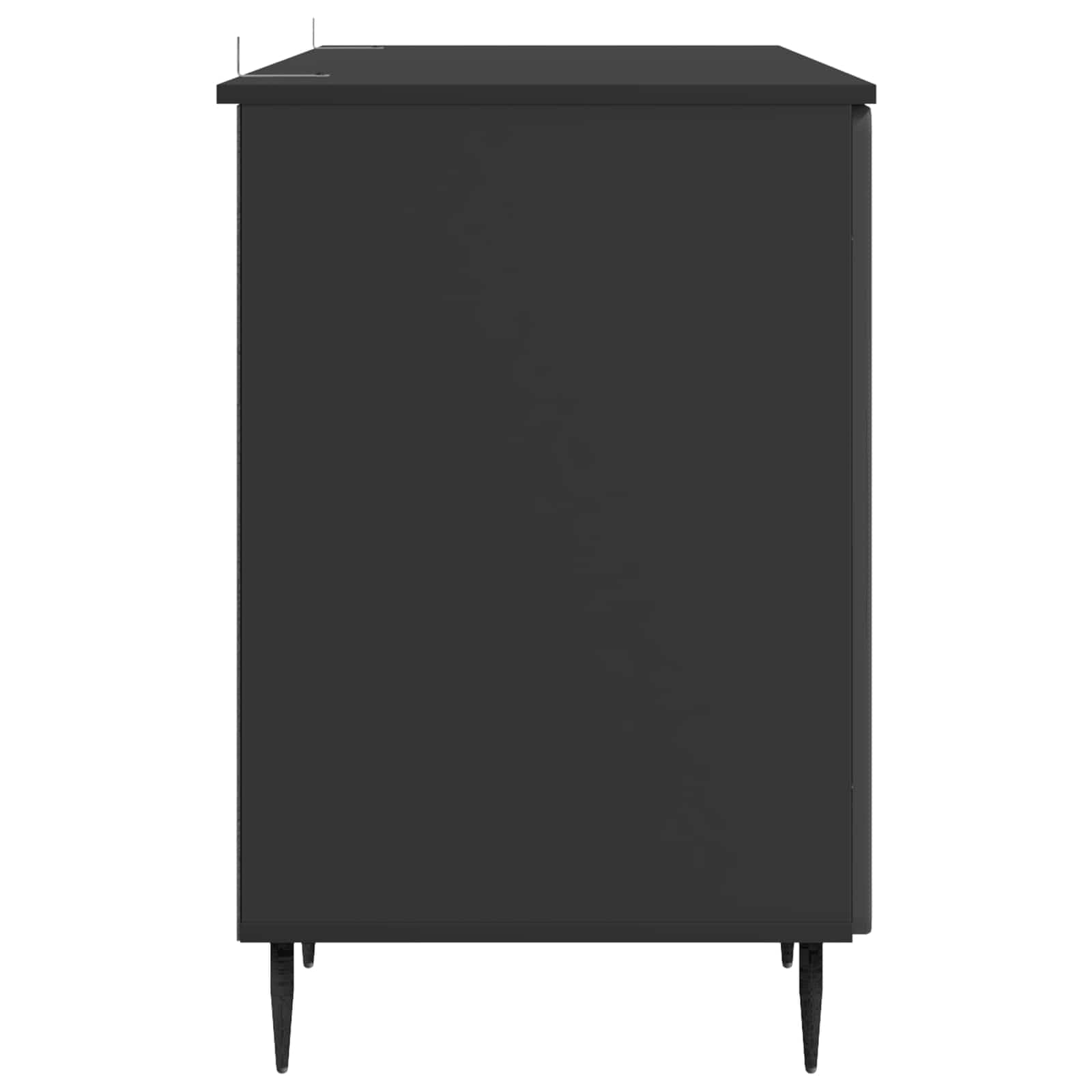 Scrivania con mensola nera, 142,5 x 50 x 75 cm, in legno, scrivania per computer, ufficio, laptop, casa, studio, cameretta dei bambini, ergonomica, salvaspazio