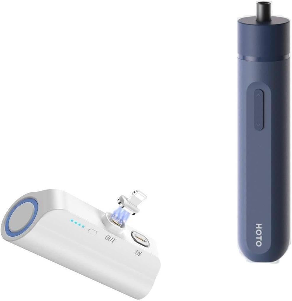 BoxWave Power Bank Compatible with HOTO Screwdriver Lite - MagnetoBoost Rejuva PowerPack (18W), Portable 3000mAh Back Up Battery Power Bank - Winter White