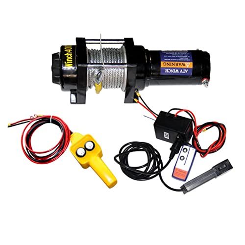 Image of Car Electric Winch Car Winch Off-Road Vehicle Electric Winch Traction Hoist (2000lb)