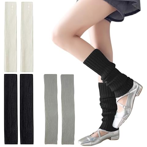 3 Pairs of Stylish Knitted Leg Warmers Cover