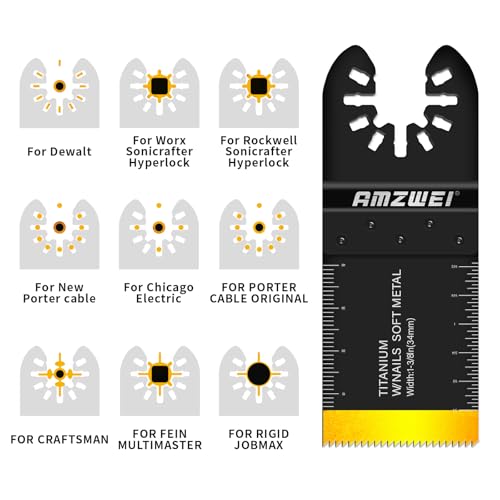 50PCS Titanium Multi Tool Blades,Universal Oscillating Multitool Blades for Wood Plastics Metal Cutting,Quick Release Oscillating Tool Accessories Compatible with Dewalt Milwaukee Ryobi Rockwell 6 50PCS Titanium Multi Tool Blades,Universal Oscillating Multitool Blades for Wood Plastics Metal Cutting,Quick Release Oscillating Tool Accessories Compatible with Dewalt Milwaukee Ryobi Rockwell - Image 6