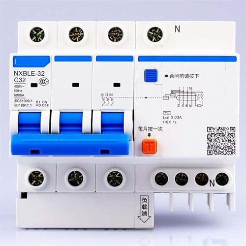 Disjoncteur différentiel NXBLE-32 déclencheur type C triphasé 20A