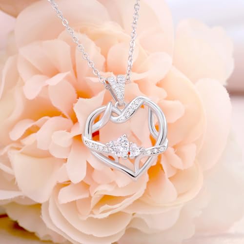 Image of Sterling Silver Pendant Necklace Charms Hypoallergenic Fashion Jewelry Dainty Valentines Day Birthday Gift for Women